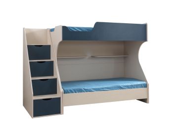 Двуетажно легло за матрак 90/200 см BIANCO BLUE